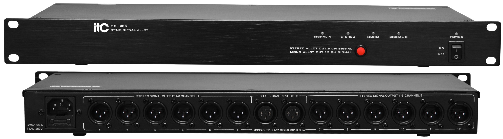 Звуковой процессор ITC TS-205 Распределитель стереосигнала, 1 Вход 6 выходов